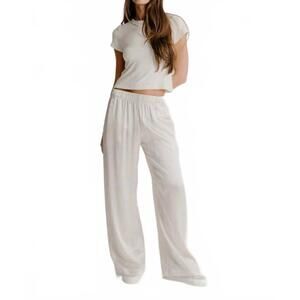 NEW SABLYN brynn silk wide leg pant in gardenia